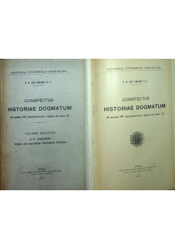 Conspectus historiae dogmatum 1931 r 2 tomy