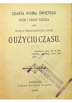 O użyciu czasu 1887 r.