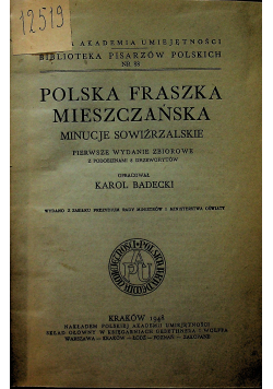 Polska fraszka mieszczańska 1948r