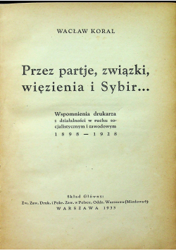 Przez partje związki więzienia i Sybir 1933 r.