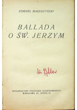 Ballada o Św Jerzym 1928 r.