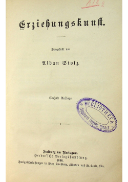 Erziehungskunst Sechste Auflage 1898 r.