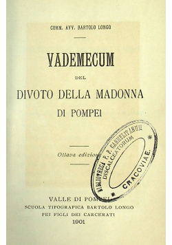 Vdemecum del divoto della madonna 1901 r