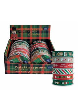 Wstążka rypsowa 3m Christmas (12szt)