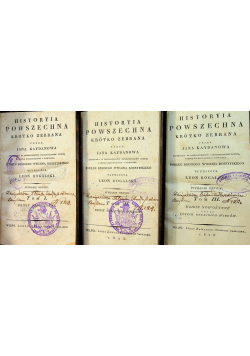 Historyia powszechna krótko zebrana Tom od I do III 1826 r