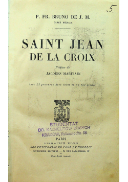 Saint Jean De La Croix 1929 r.