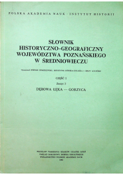 Słownik historyczno geograficzny województwa Poznańskiego zeszyt 3