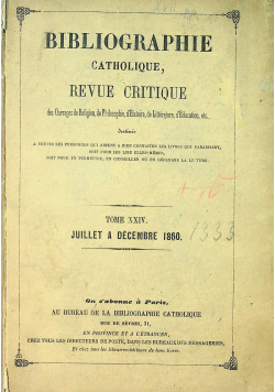Bibliographie Catholique 1860 r