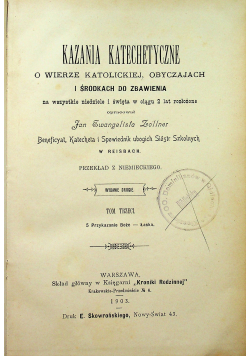 Kazania katechetyczne tom III 1903r