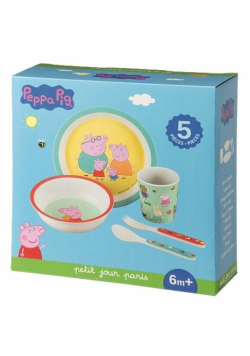 Zestaw naczyń i sztućców 5el Świnka Peppa