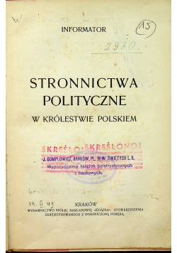 Stronnictwa polityczne w Królestwie Polskiem