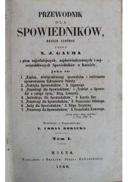 Przewodnik dla spowiedników 2 tomy 1860 r.