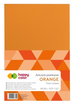 Arkusze piankowe A4 5szt pomarańcz HAPPY COLOR