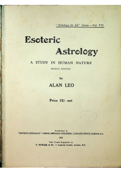 Esoteric Astrology 1925 r