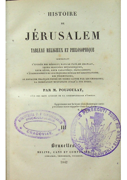 Histoire de Jerusalem Tom III 1842 r.