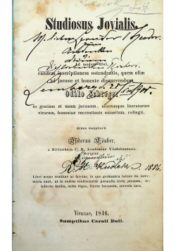 Studiosus Jovialis 1846 r