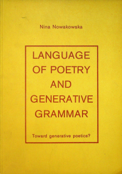 Language of poetry and generative grammar