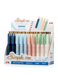 Długopis pstrykany Simple Me 0,5mm nieb. (40szt)