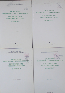 Kwartalnik elektroniki i telekomunikacji tom 49 zeszyt nr 1 2 3 4
