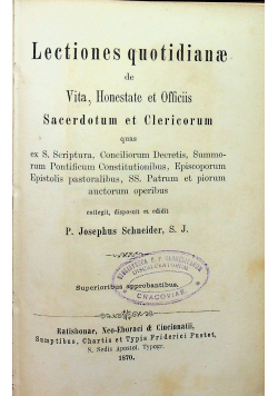 Lectiones quotidianae 1870 r.