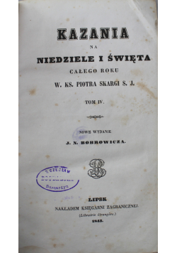 Kazania na niedziele i święta tom IV 1843 r.