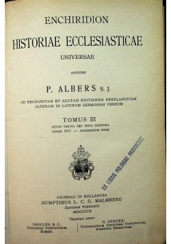 Enchiridion Historiae ecclesiasticae tom III 1820r