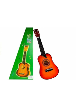 Gitara drewniana klasyczna z kostką czerwona 60cm