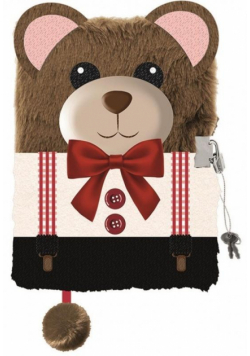 Pamiętnik A5/96K z kłódką 3D Teddy bear