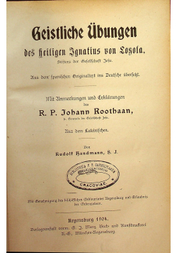 Geistliche Ubungen 1904r