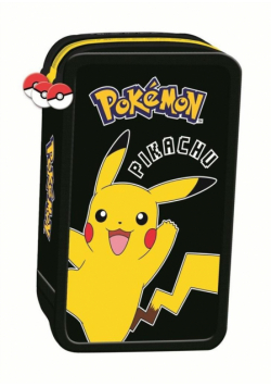 Piórnik potrójny z wyposażeniem Pokemon