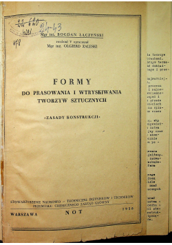 Formy do prasowania i wtryskiwania tworzyw sztucznych