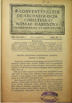 Conventvs alter de archeologia christiana romae habendvs 6 nr 1900 r