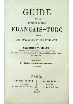 Guide de la conversation francais turc 1859 r.