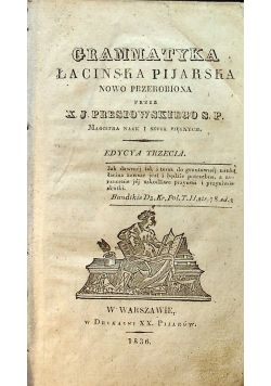 Gramatyka łacińska pijarska 1836r