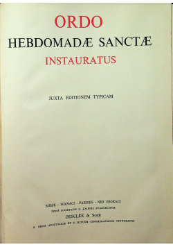 Ordo Hebdomadae Sanctae Instauratus
