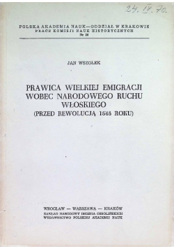 Prawica wielkiej emigracji wobec narodowego ruchu włoskiego