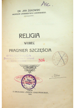 Religia wobec pragnień i szczęścia 1909r