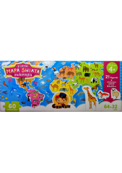 Puzzle Mapa świata Zwierzęta