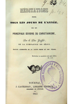Meditations pour tous les jours de lannee 1845 r.