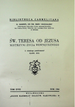 Św Teredsa od Jezusa Mistrzyni życia wewnętrznego