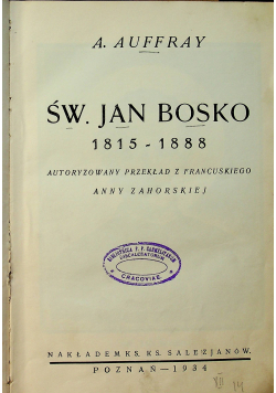Św. Jan Bosko 1815 1888 1934 r