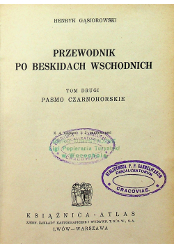 Przewodnik po Beskidach Wschodnich Tom 2 1933 r.