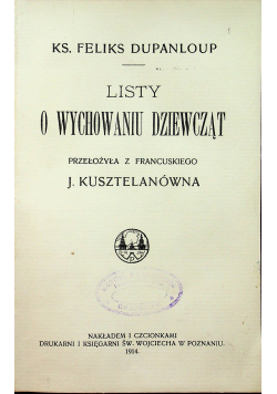 Listy o wychowaniu dziewcząt 1914r