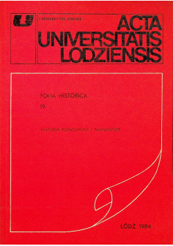 Acta Universitatis Lodziensis Folia Historica 19