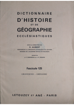 Dictionare DHistorie et de Geographie Ecclesiastiques Fascicule 125