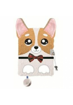 Pamiętnik A5 Włochacz z kłódką 3D Corgi 96k.