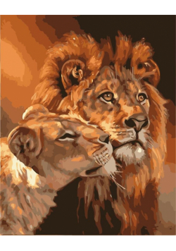 Malowanie po numerach - 40x50cm Lwy