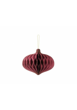 Bombka papierowa honeycomb Owal bordo 18x15cm