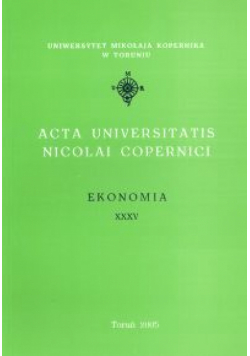 Acta Universitatis Nicolai Copernici. Ekonomia XXXV