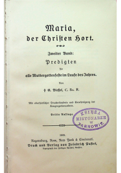 Maria der Christen Hort Zweiter Band 1909 r.